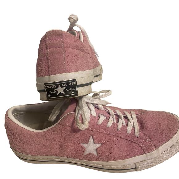 Converse OneStar Low 159492C LeatherSuede Skate Sneakers Men9 Women11 Pink White - Picture 1 of 11